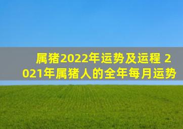 属猪2022年运势及运程 2021年属猪人的全年每月运势